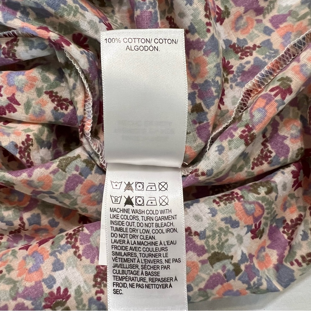 Lucky Brand Floral Boho Peasant Blouse Long Sleeve Prairie Cottagecore XS - Picture 4 of 14
